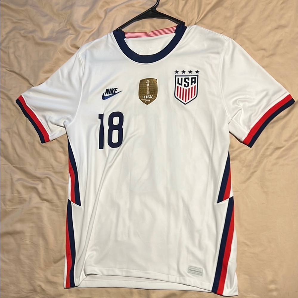 Nike USA Soccer Ashlyn Harris Jersey White with Red and Blue